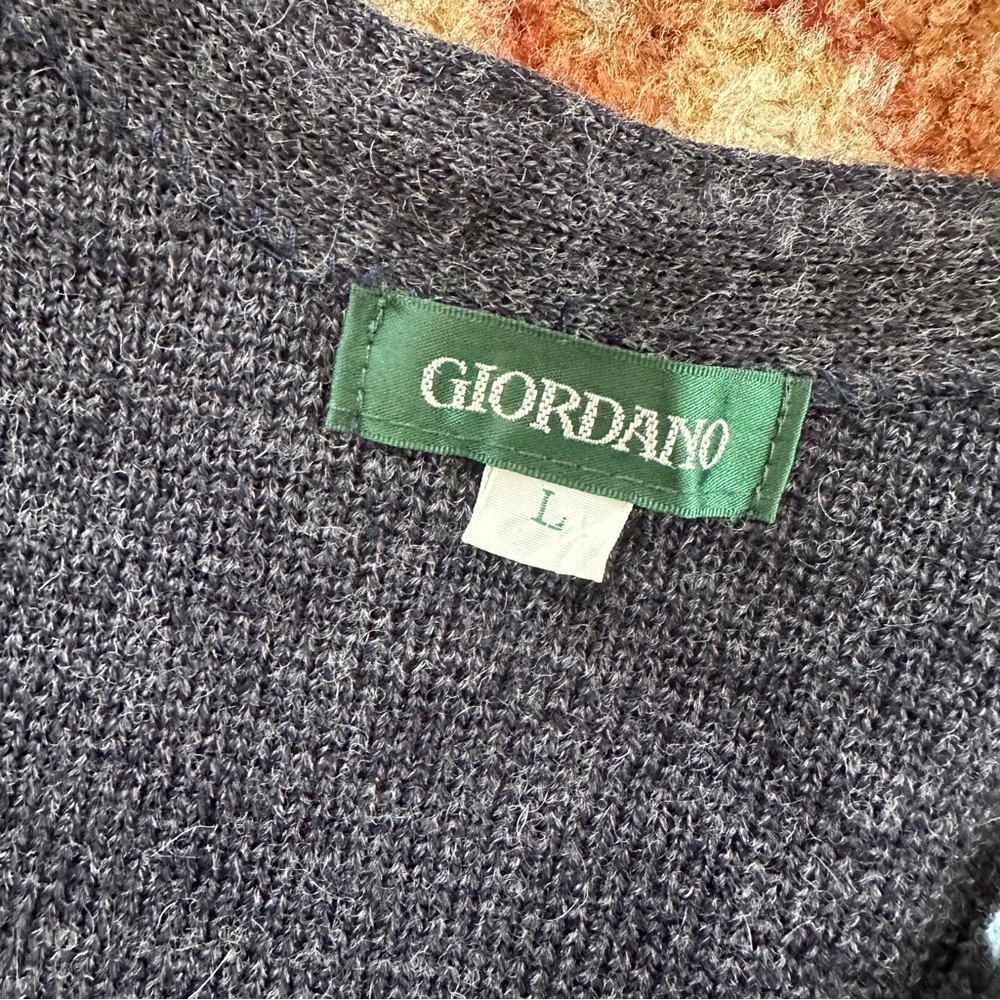 Giordano Wool‎ blend Fair Isle Sweater Vest - Cozy Grandpacore Preppy Academia L - Picture 4 of 9
